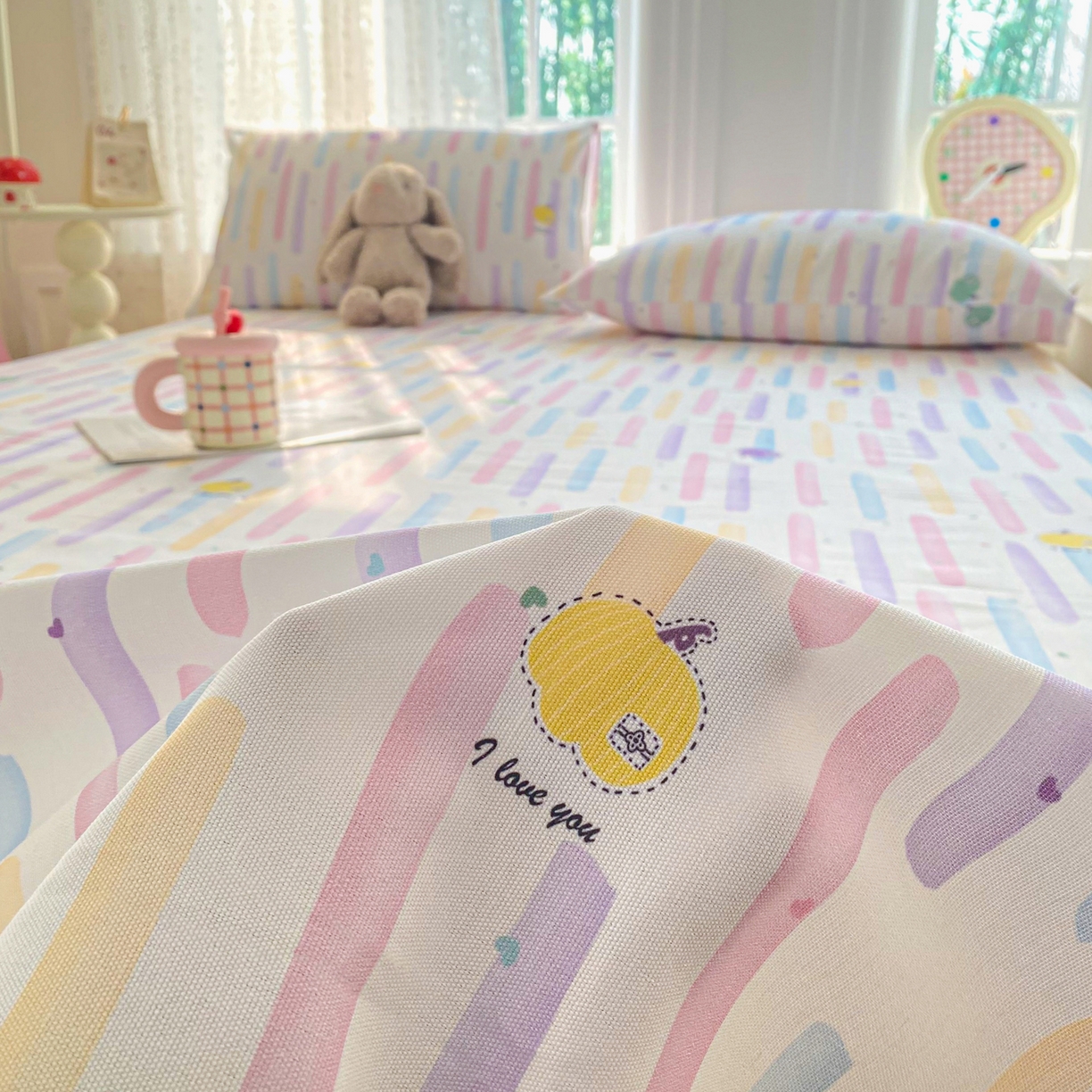 91家纺网 家纺一手货源 找家纺 首爱家纺 2026新款印花老粗布床单单品床单床单单件 南瓜