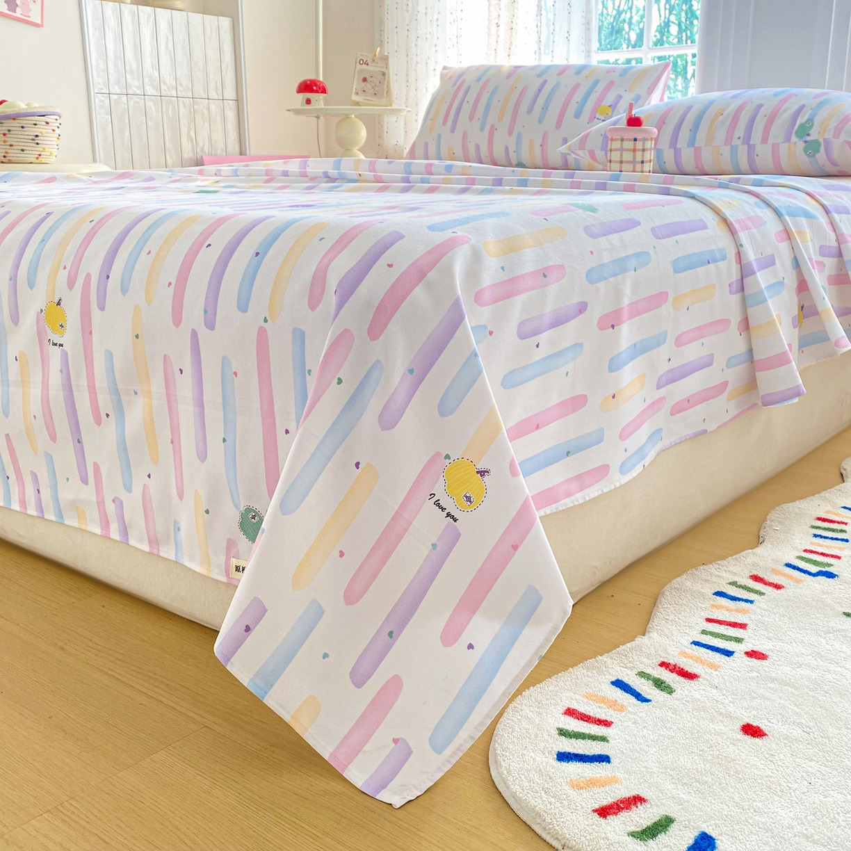 91家纺网 家纺一手货源 找家纺 首爱家纺 2026新款印花老粗布床单单品床单床单单件 南瓜