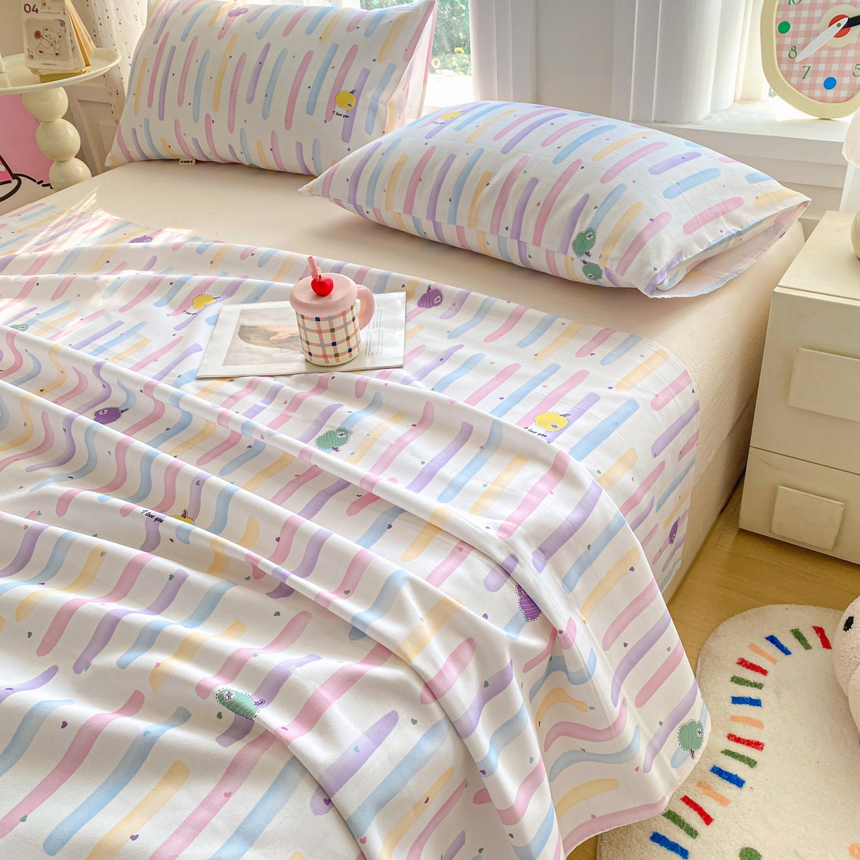 91家纺网 家纺一手货源 找家纺 首爱家纺 2026新款印花老粗布床单单品床单床单单件 南瓜