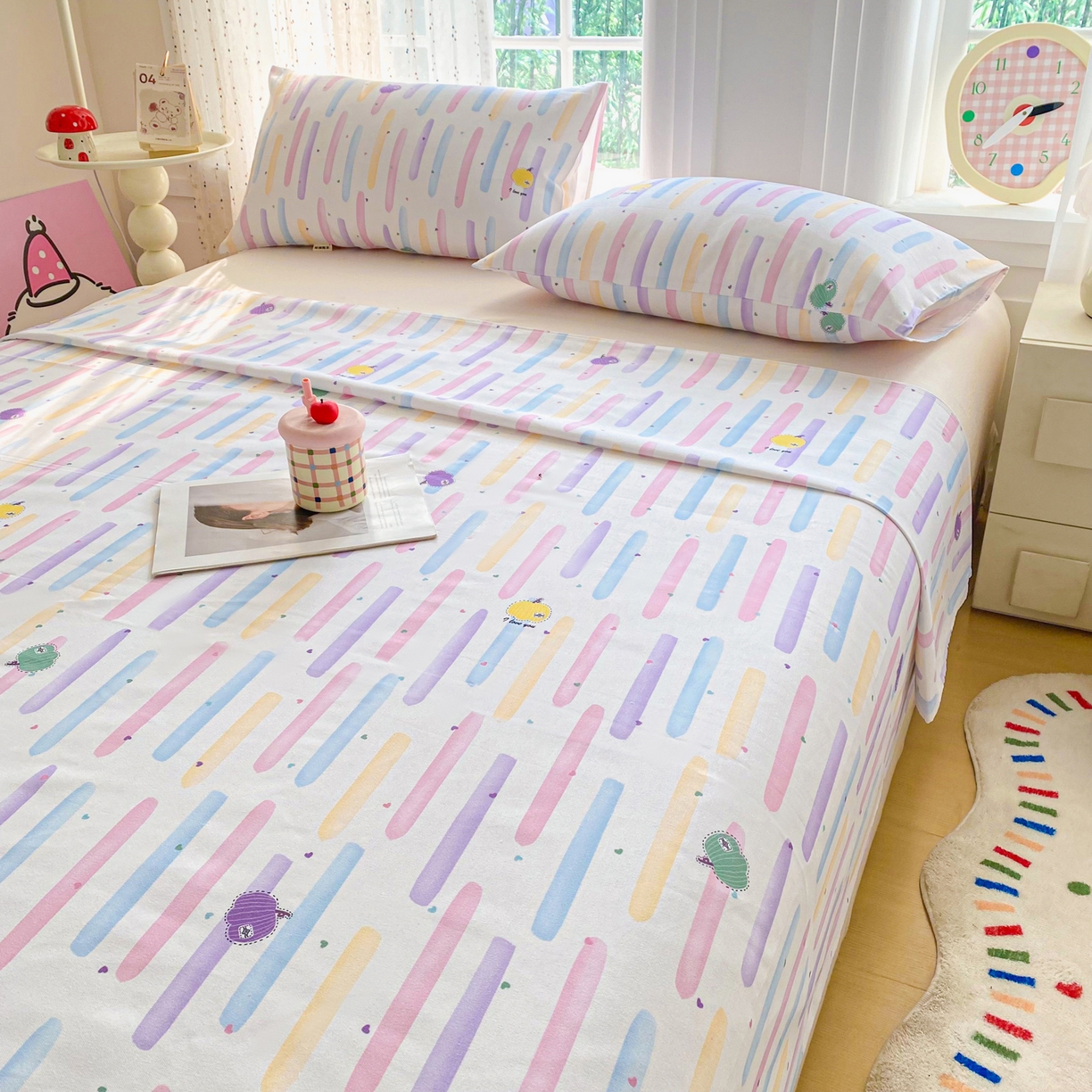 91家纺网 家纺一手货源 找家纺 首爱家纺 2026新款印花老粗布床单单品床单床单单件 南瓜