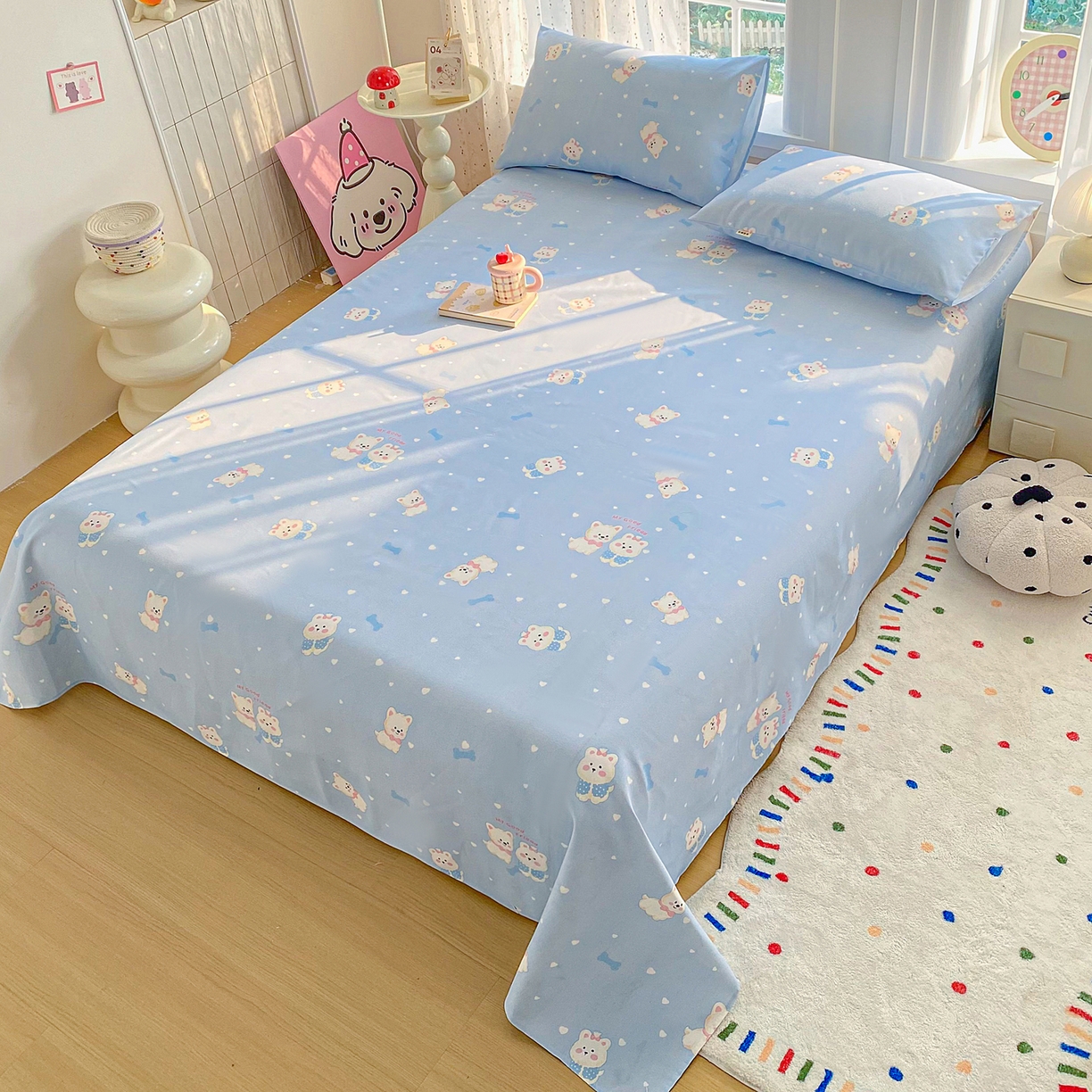 91家纺网 家纺一手货源 找家纺 首爱家纺 2026新款印花老粗布床单单品床单床单单件 朋友