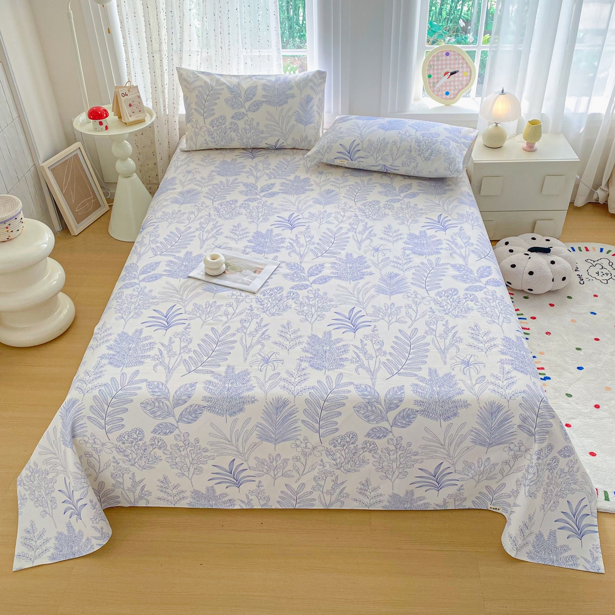 91家纺网 家纺一手货源 找家纺 首爱家纺 2026新款印花老粗布床单单品床单床单单件 柒婳