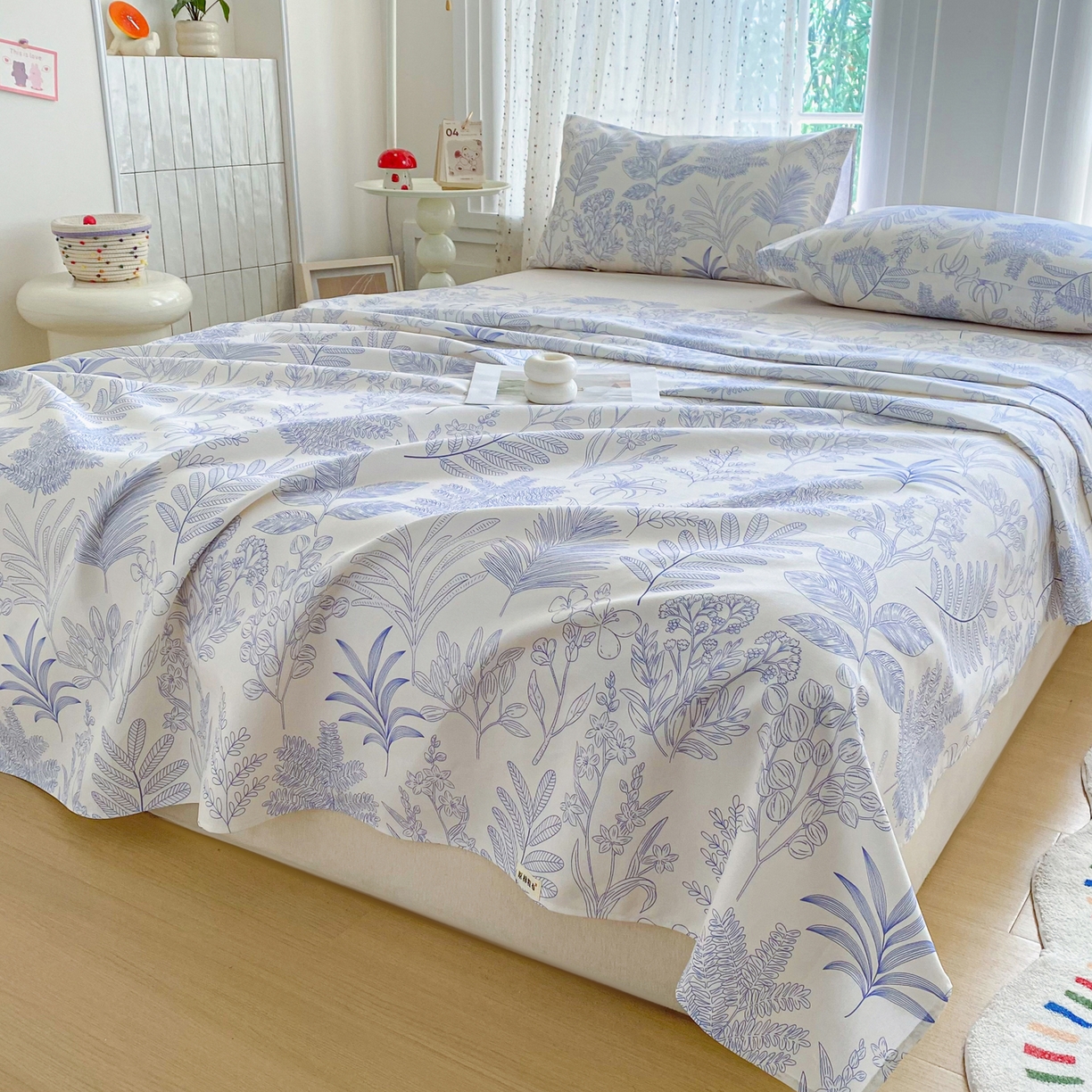 91家纺网 家纺一手货源 找家纺 首爱家纺 2026新款印花老粗布床单单品床单床单单件 柒婳