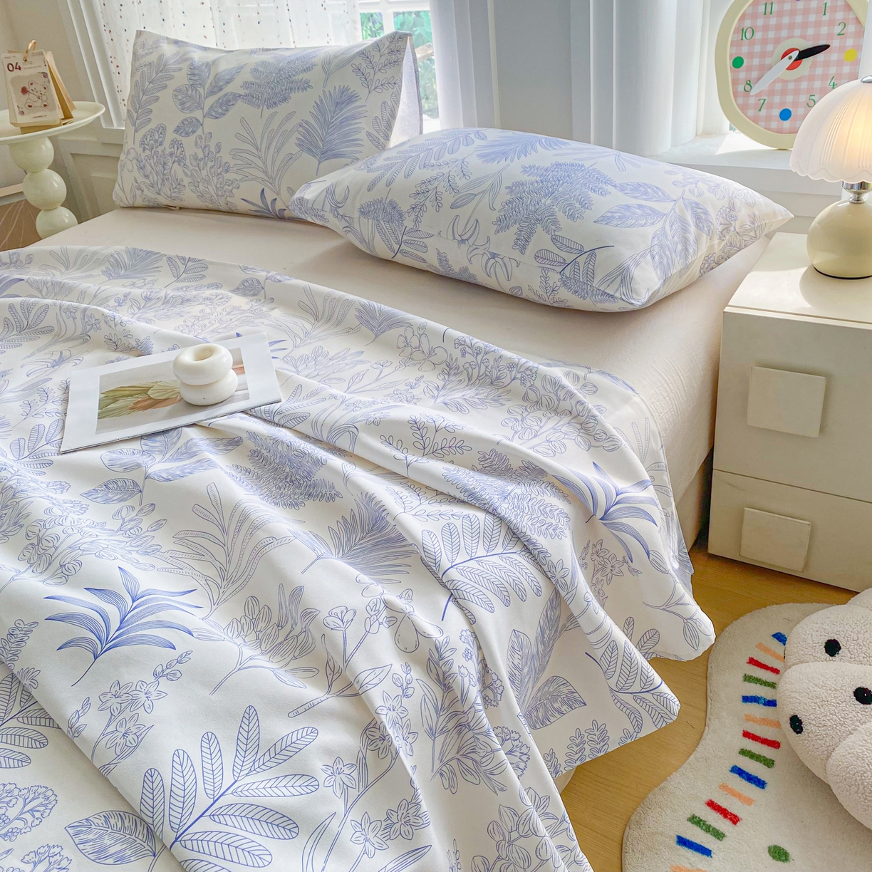 91家纺网 家纺一手货源 找家纺 首爱家纺 2026新款印花老粗布床单单品床单床单单件 柒婳