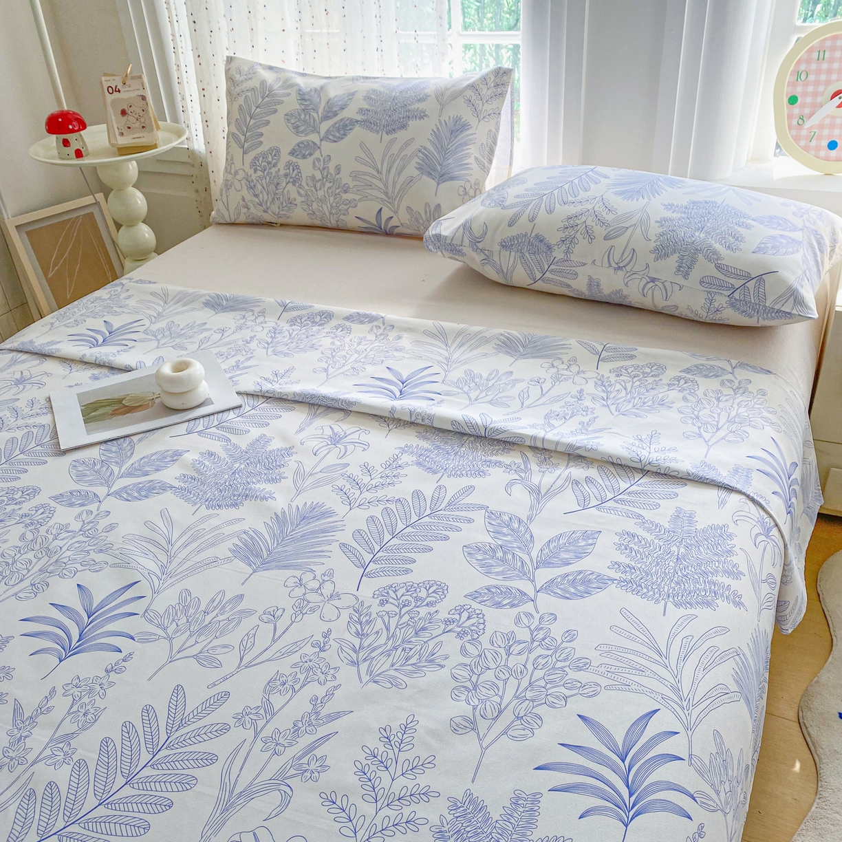 91家纺网 家纺一手货源 找家纺 首爱家纺 2026新款印花老粗布床单单品床单床单单件 柒婳