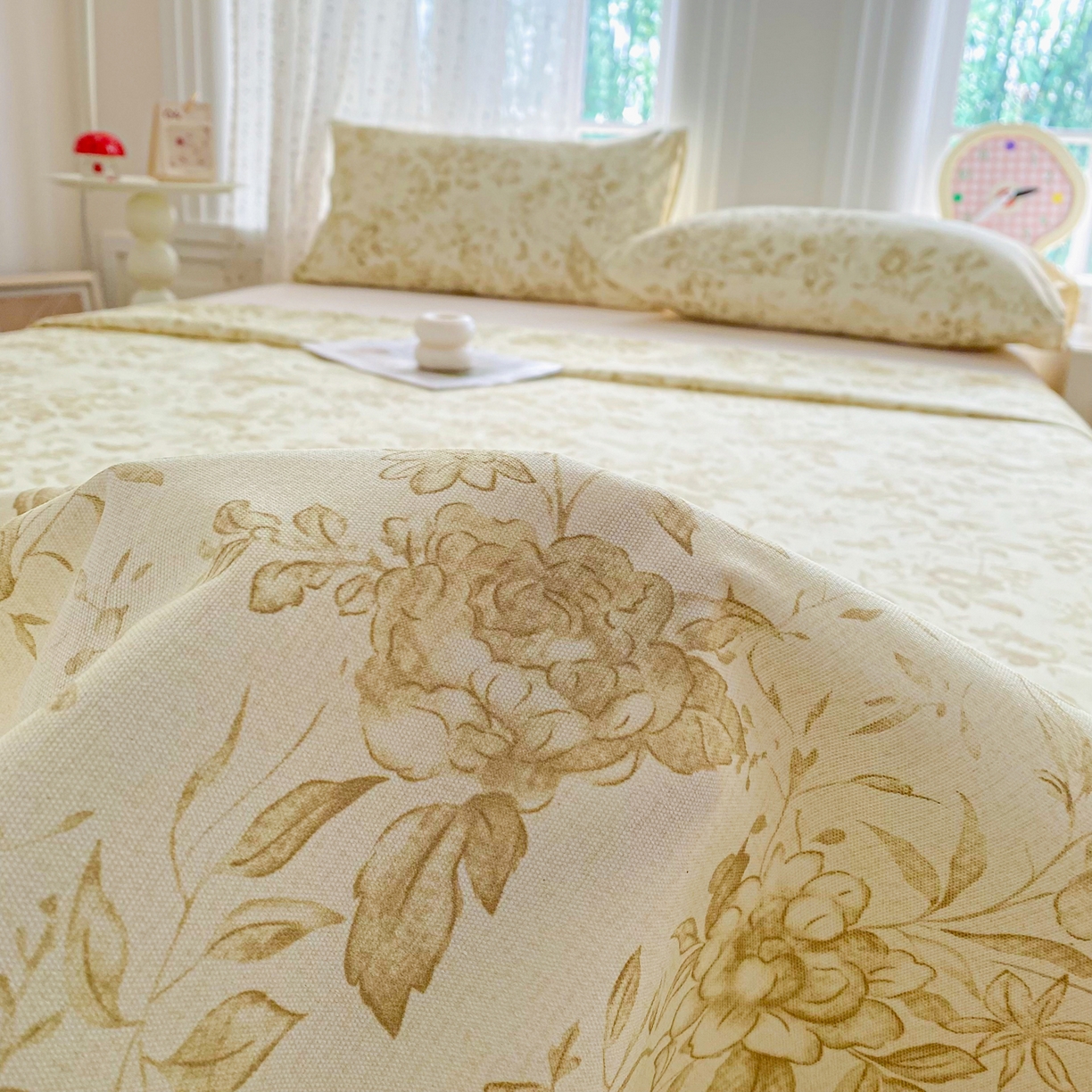 91家纺网 家纺一手货源 找家纺 首爱家纺 2026新款印花老粗布床单单品床单床单单件 晴栀