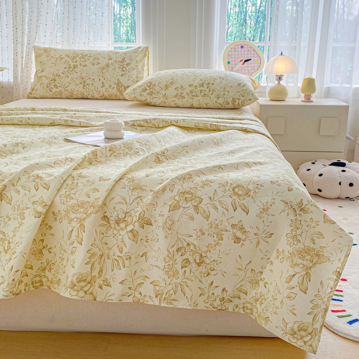 91家纺网 家纺一手货源 找家纺 首爱家纺 2026新款印花老粗布床单单品床单床单单件 晴栀