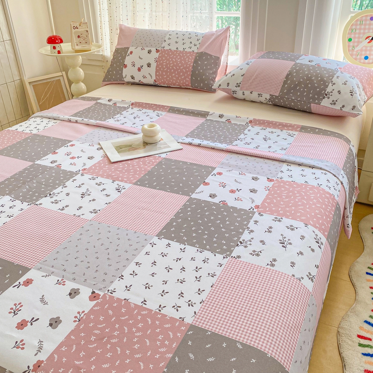 91家纺网 家纺一手货源 找家纺 首爱家纺 2026新款印花老粗布床单单品床单床单单件 瑞香