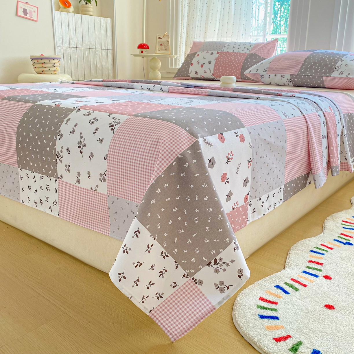 91家纺网 家纺一手货源 找家纺 首爱家纺 2026新款印花老粗布床单单品床单床单单件 瑞香