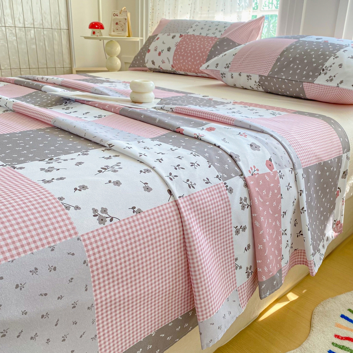 91家纺网 家纺一手货源 找家纺 首爱家纺 2026新款印花老粗布床单单品床单床单单件 瑞香