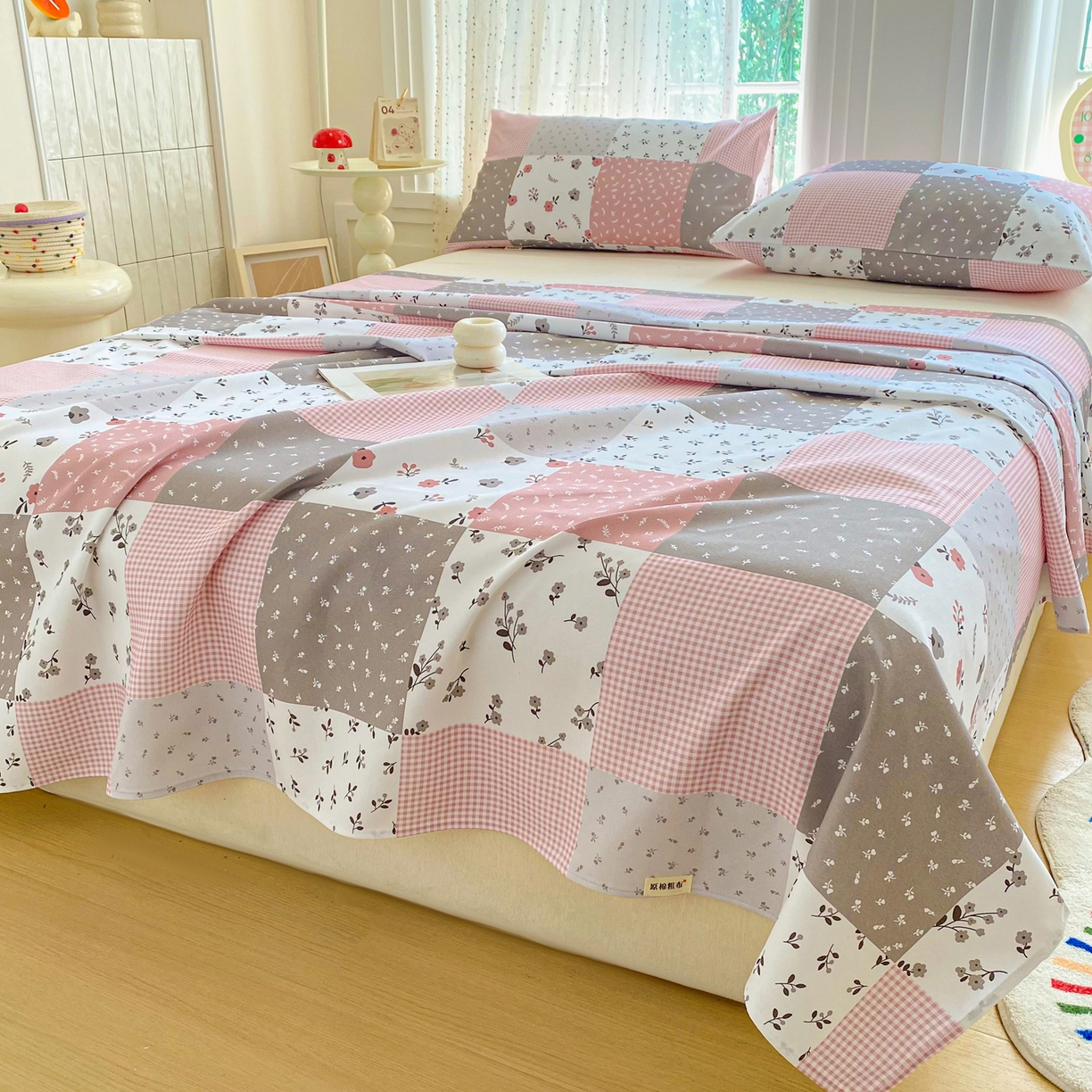 91家纺网 家纺一手货源 找家纺 首爱家纺 2026新款印花老粗布床单单品床单床单单件 瑞香