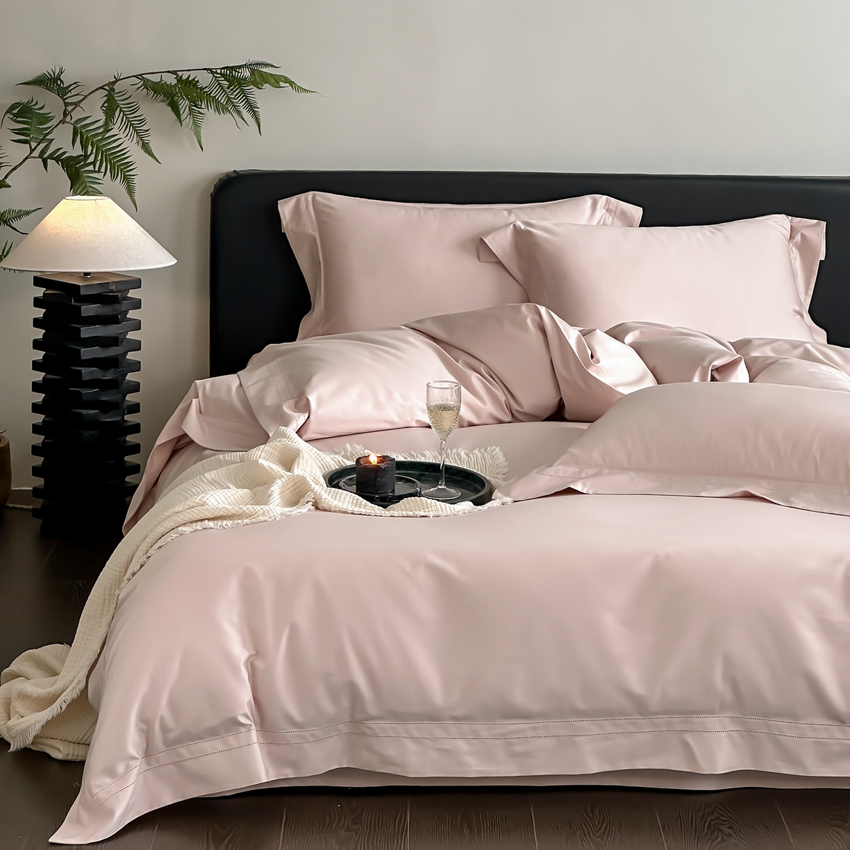 91家纺网 家纺一手货源 找家纺 （总）卡巴伦家纺 2026新款全棉安娜轻氧裸感棉亚朵同款四件套（控价标准号：398元 会员：-20元 如需快递盒需加5元）