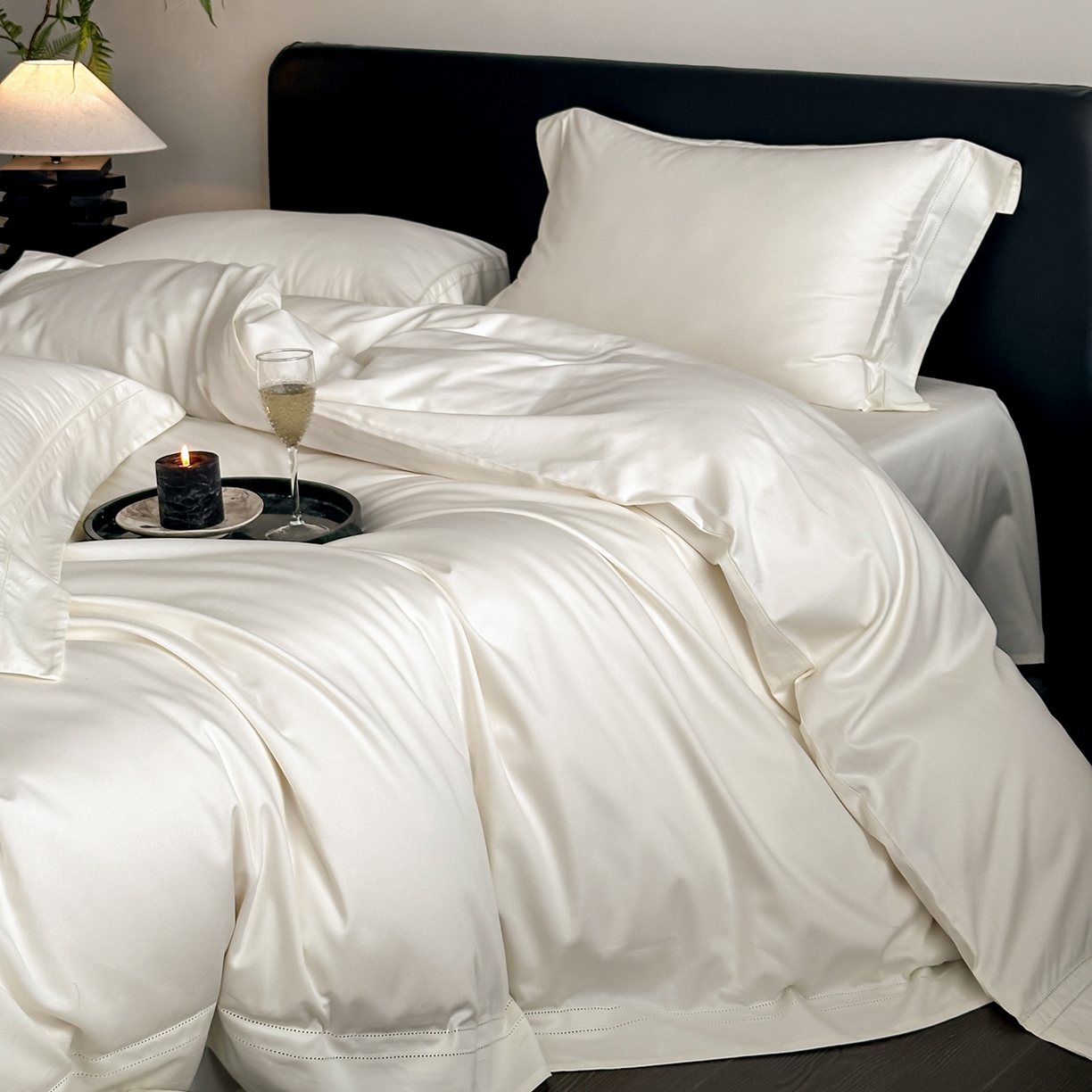 91家纺网 家纺一手货源 找家纺 卡巴伦家纺 2026新款全棉安娜轻氧裸感棉亚朵同款四件套（控价标准号：398元 会员：-20元 如需快递盒需加5元） 安娜 奶油白