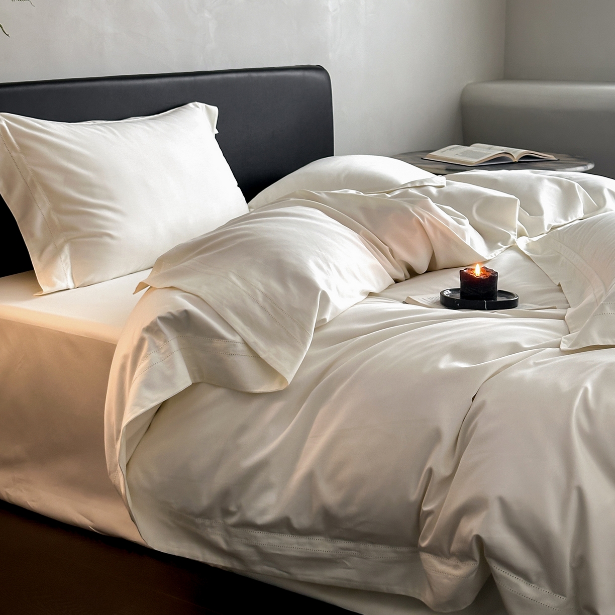 91家纺网 家纺一手货源 找家纺 卡巴伦家纺 2026新款全棉安娜轻氧裸感棉亚朵同款四件套（控价标准号：398元 会员：-20元 如需快递盒需加5元） 安娜 奶油白