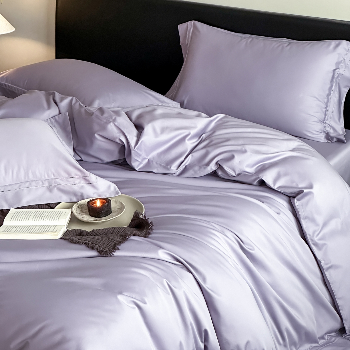 91家纺网 家纺一手货源 找家纺 卡巴伦家纺 2026新款全棉安娜轻氧裸感棉亚朵同款四件套（控价标准号：398元 会员：-20元 如需快递盒需加5元） 安娜 海葵紫