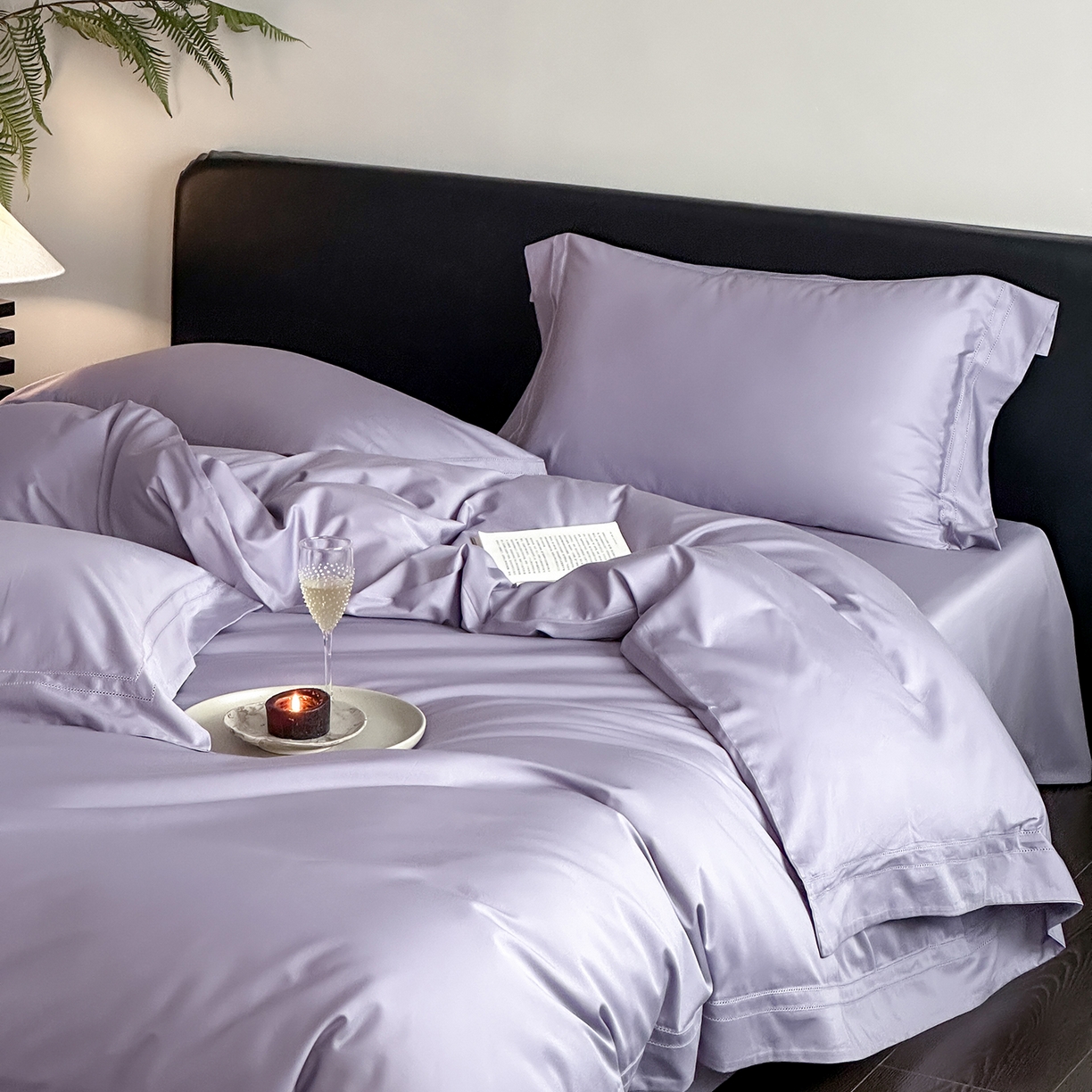 91家纺网 家纺一手货源 找家纺 卡巴伦家纺 2026新款全棉安娜轻氧裸感棉亚朵同款四件套（控价标准号：398元 会员：-20元 如需快递盒需加5元） 安娜 海葵紫