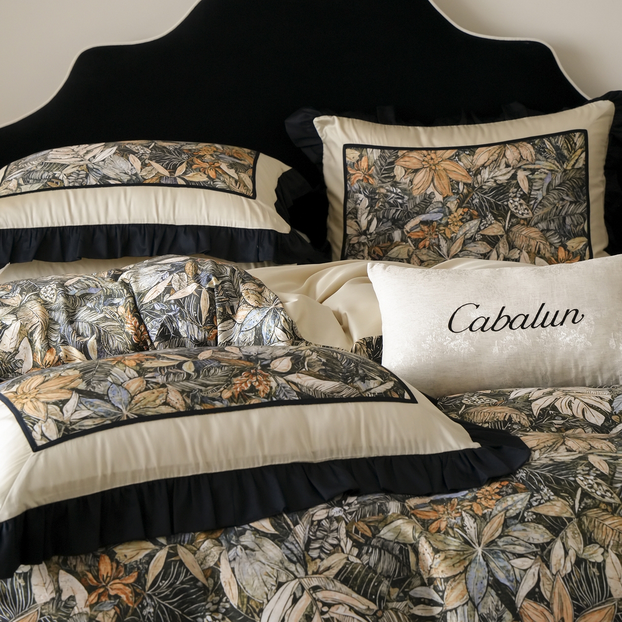 91家纺网 家纺一手货源 找家纺 （总）卡巴伦家纺 2026新款天丝棉法式复古风天丝棉拼接款四件套（控价标准号：458元 有快递盒需求的话需加5元 会员：-20元） 