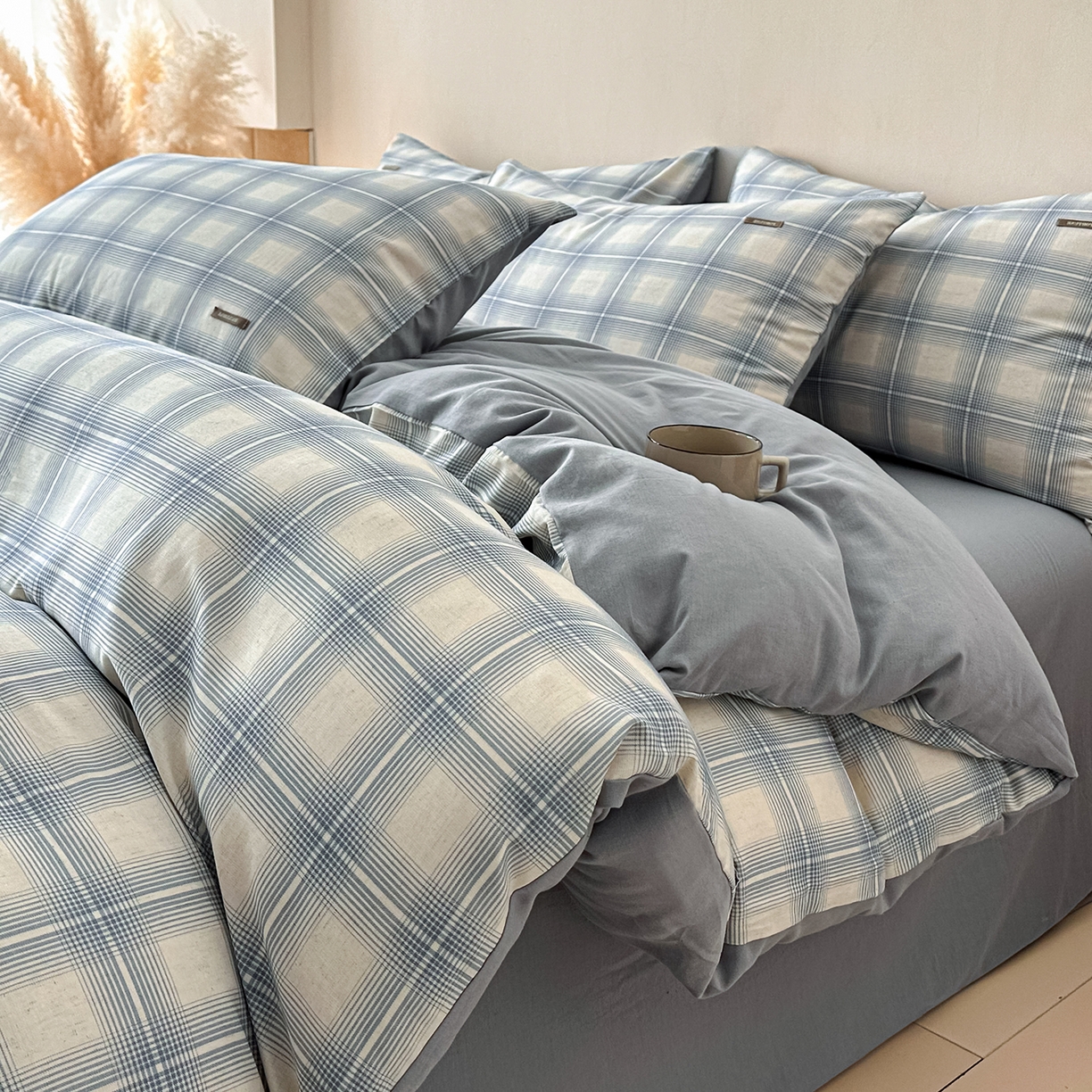 91家纺网 家纺一手货源 找家纺 （总）蓝邻家纺 2026年新款全棉棉麻侘寂风四件套系列