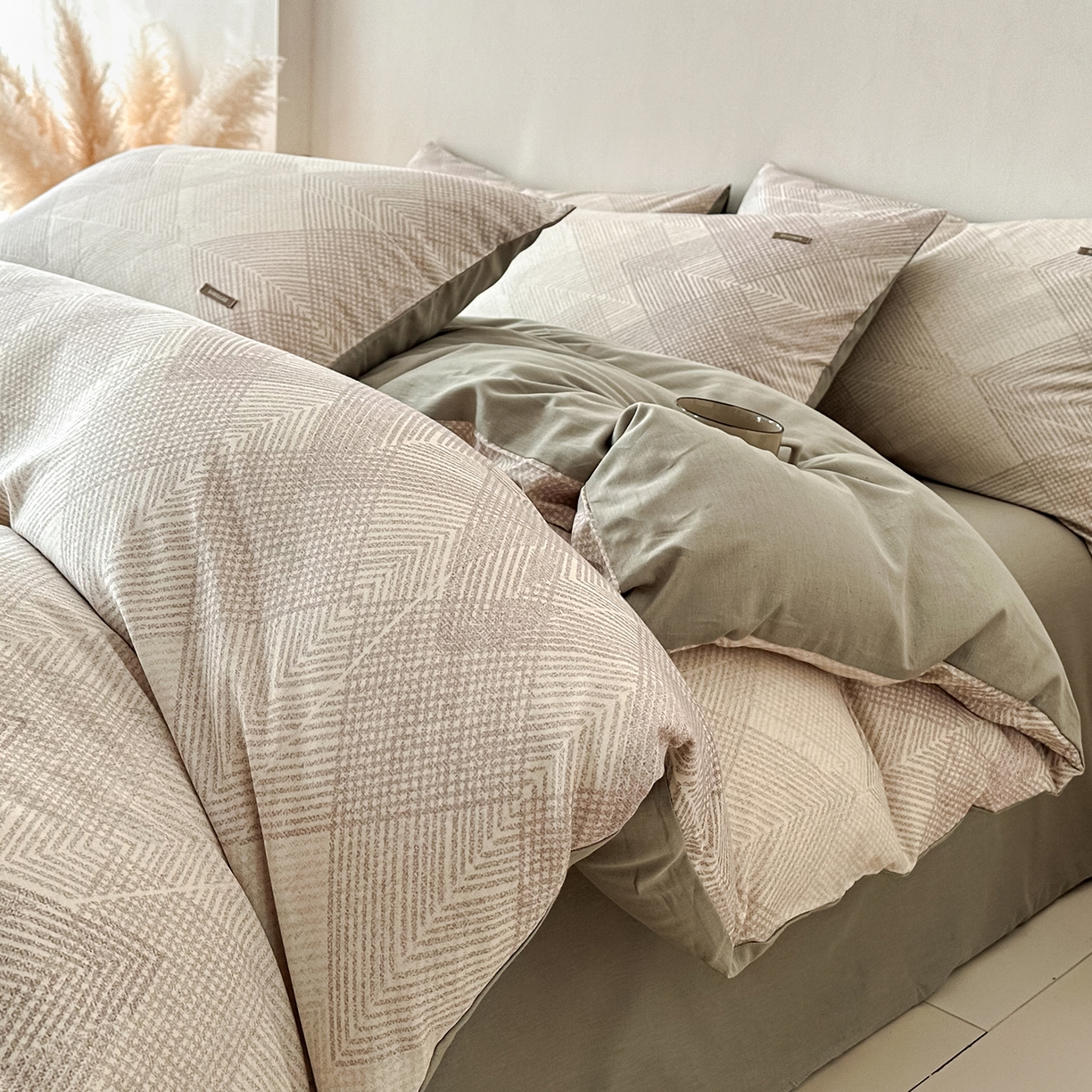 91家纺网 家纺一手货源 找家纺 （总）蓝邻家纺 2026年新款全棉棉麻侘寂风四件套系列