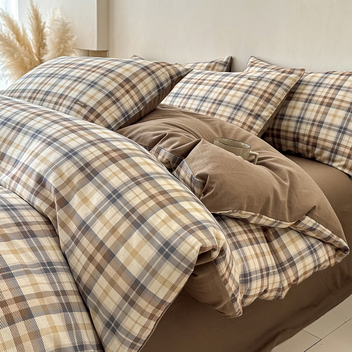 91家纺网 家纺一手货源 找家纺 （总）蓝邻家纺 2026年新款全棉棉麻侘寂风四件套系列