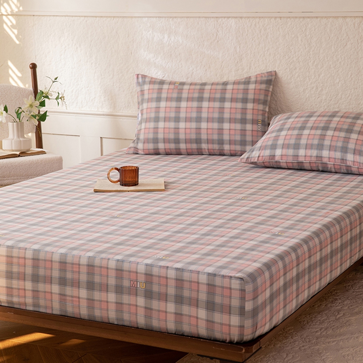 91家纺网 家纺一手货源 找家纺 八十八家纺 2026新款无印风全棉纯棉斜纹条格单床笠床笠单件单品床笠 青居