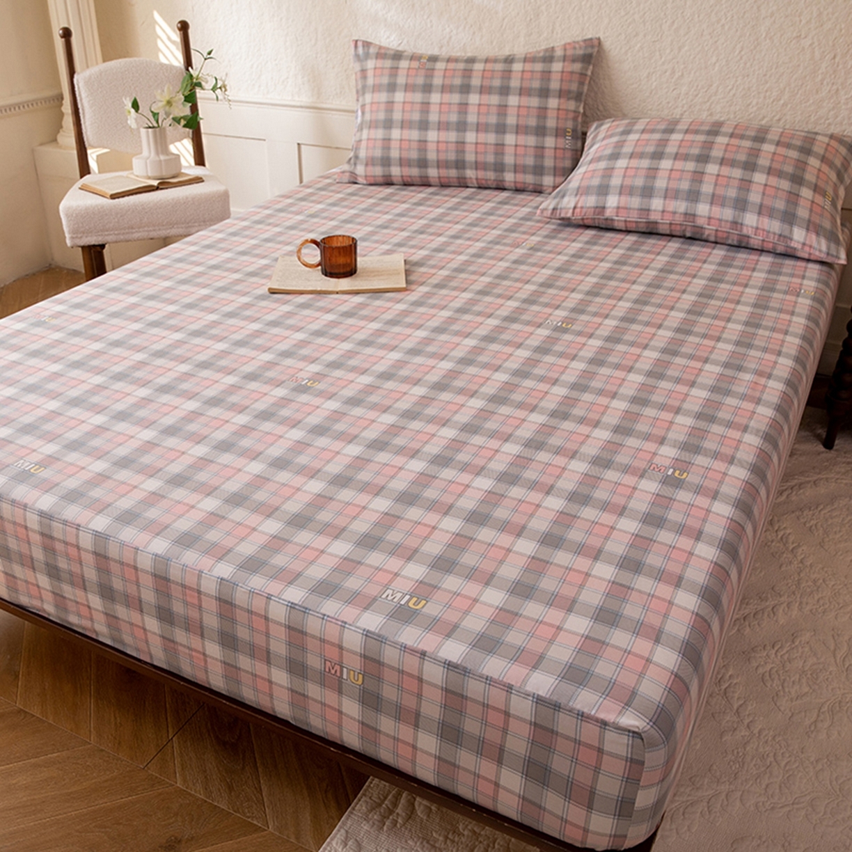 91家纺网 家纺一手货源 找家纺 八十八家纺 2026新款无印风全棉纯棉斜纹条格单床笠床笠单件单品床笠 青居