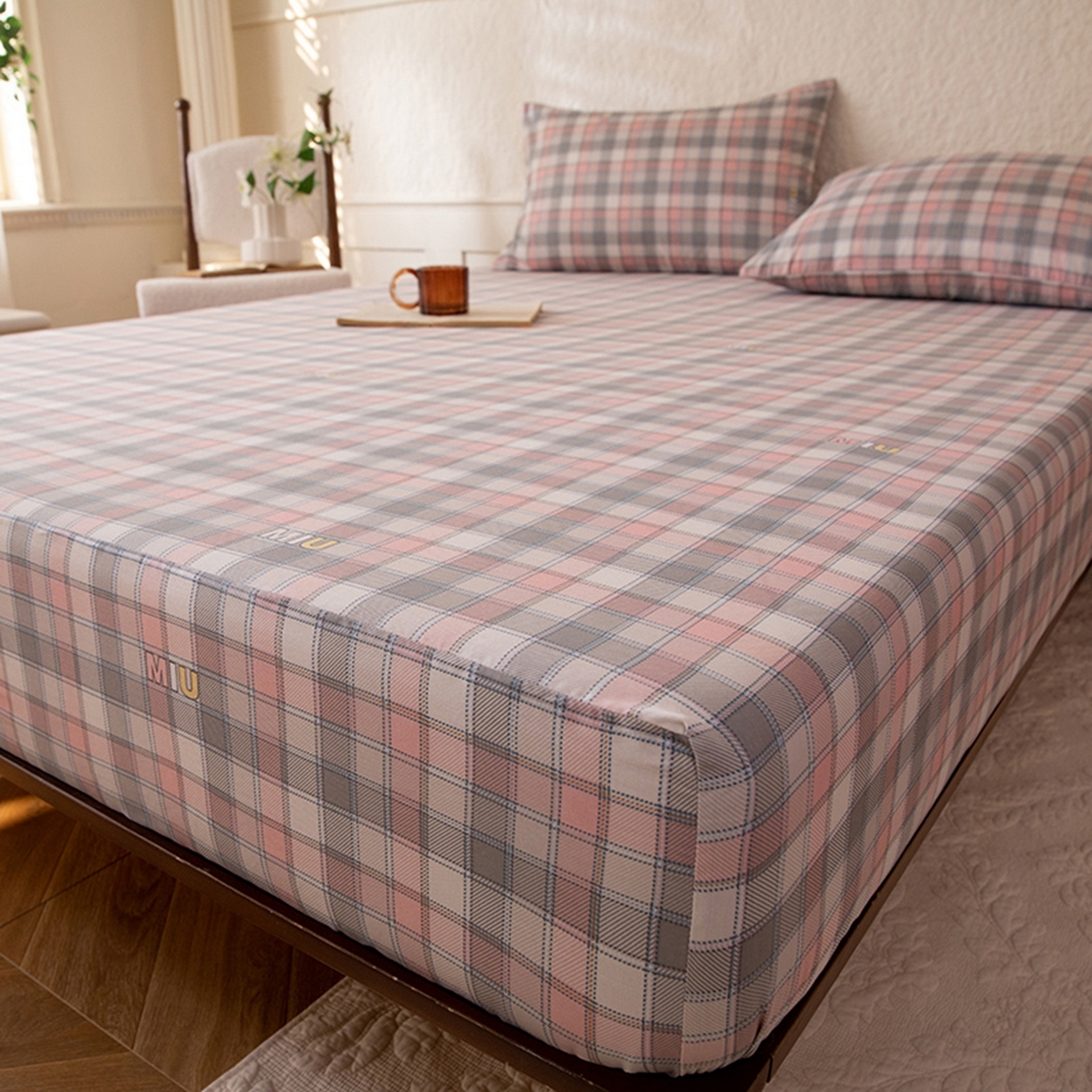 91家纺网 家纺一手货源 找家纺 八十八家纺 2026新款无印风全棉纯棉斜纹条格单床笠床笠单件单品床笠 青居