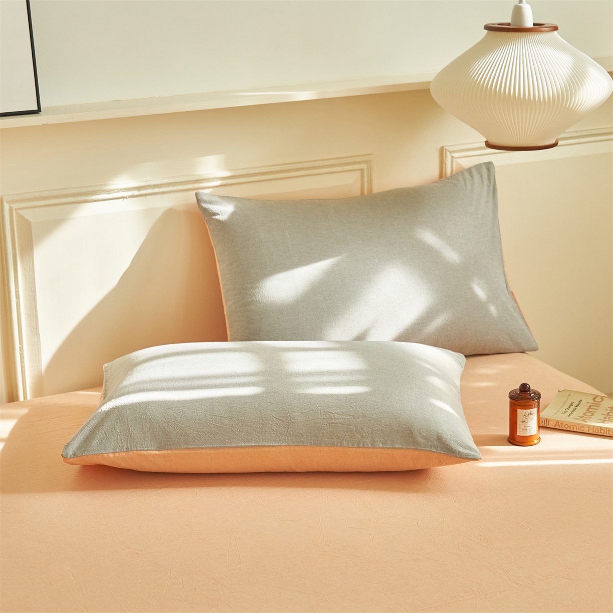 91家纺网 家纺一手货源 找家纺 恒爱家纺 2026新款全棉纯棉纯色双拼夏被四件套夏凉被空调被 深情灰