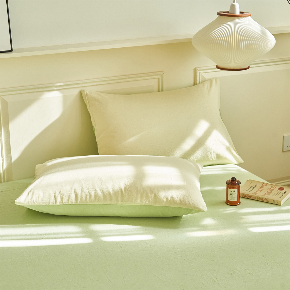 91家纺网 家纺一手货源 找家纺 恒爱家纺 2026新款全棉纯棉纯色双拼夏被四件套夏凉被空调被 象牙白