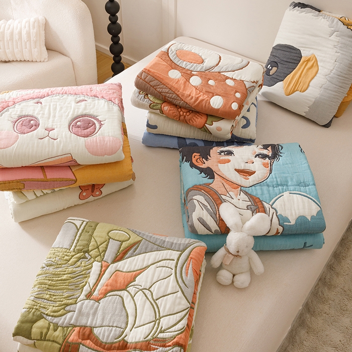 91家纺网 家纺一手货源 找家纺 （总）朴尔家纺-毛巾被 2026年纯棉云朵棉十层加厚清柔纱布泡芙被