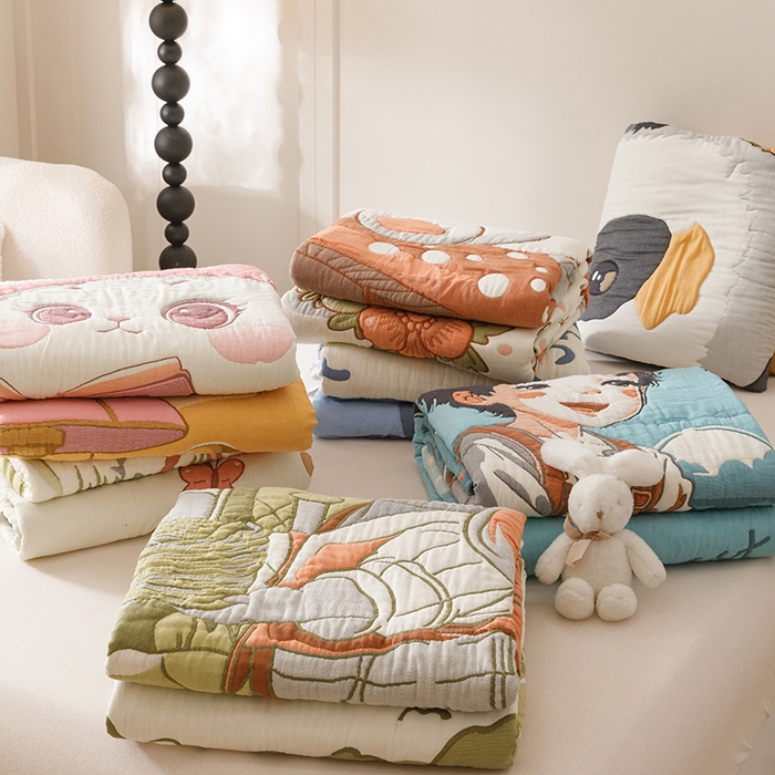 91家纺网 家纺一手货源 找家纺 （总）朴尔家纺-毛巾被 2026年纯棉云朵棉十层加厚清柔纱布泡芙被
