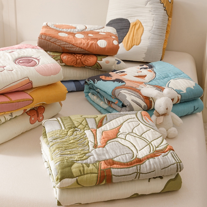 91家纺网 家纺一手货源 找家纺 （总）朴尔家纺-毛巾被 2026年纯棉云朵棉十层加厚清柔纱布泡芙被