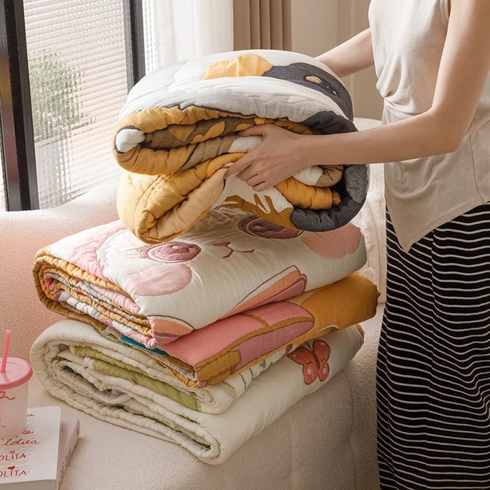 91家纺网 家纺一手货源 找家纺 （总）朴尔家纺-毛巾被 2026年纯棉云朵棉十层加厚清柔纱布泡芙被