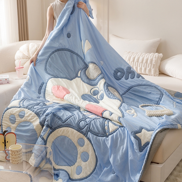 91家纺网 家纺一手货源 找家纺 朴尔家纺-毛巾被 2026年纯棉云朵棉十层加厚清柔纱布泡芙被 泡芙汪