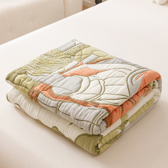 91家纺网 家纺一手货源 找家纺 朴尔家纺-毛巾被 2026年纯棉云朵棉十层加厚清柔纱布泡芙被 勤劳小象