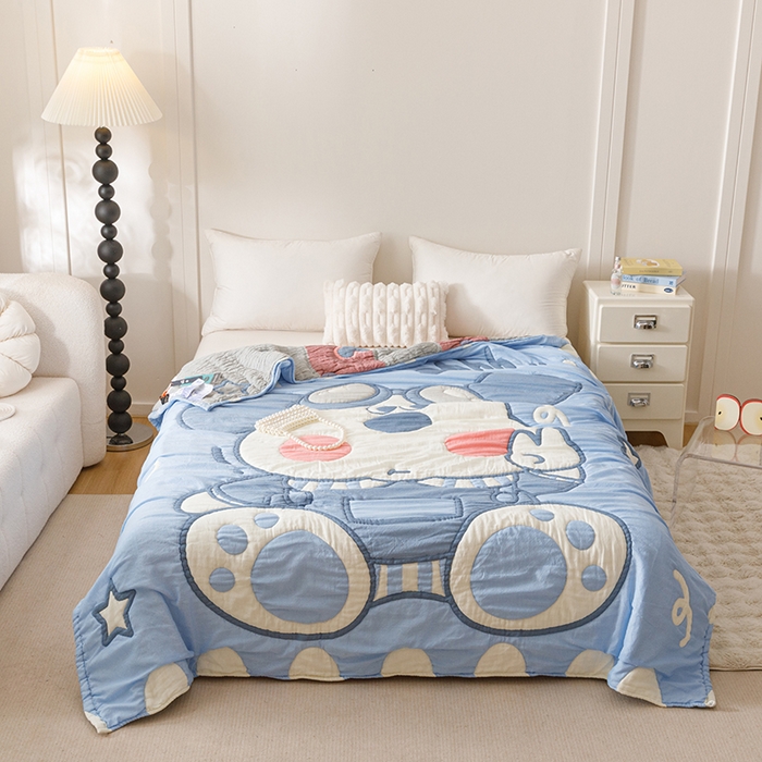 91家纺网 家纺一手货源 找家纺 朴尔家纺-毛巾被 2026年纯棉云朵棉十层加厚清柔纱布泡芙被 泡芙汪