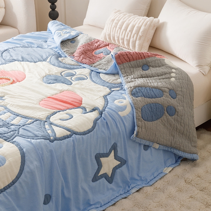 91家纺网 家纺一手货源 找家纺 朴尔家纺-毛巾被 2026年纯棉云朵棉十层加厚清柔纱布泡芙被 泡芙汪