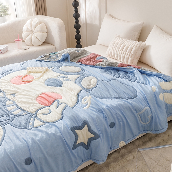 91家纺网 家纺一手货源 找家纺 朴尔家纺-毛巾被 2026年纯棉云朵棉十层加厚清柔纱布泡芙被 泡芙汪