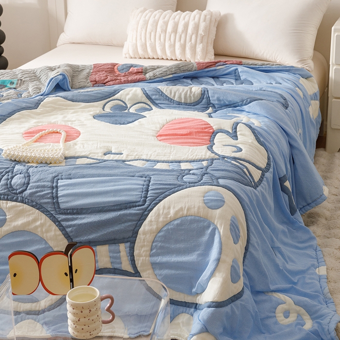 91家纺网 家纺一手货源 找家纺 朴尔家纺-毛巾被 2026年纯棉云朵棉十层加厚清柔纱布泡芙被 泡芙汪