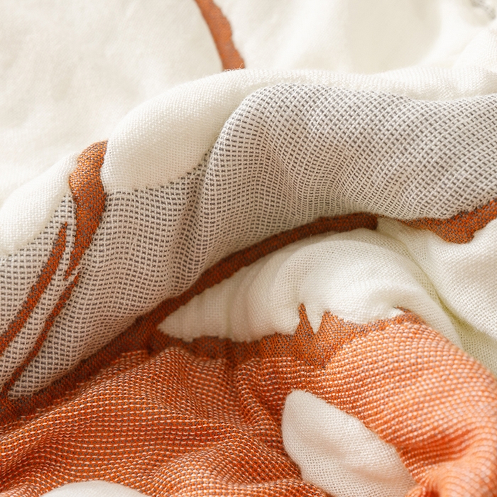 91家纺网 家纺一手货源 找家纺 朴尔家纺-毛巾被 2026年纯棉云朵棉十层加厚清柔纱布泡芙被 森林兔