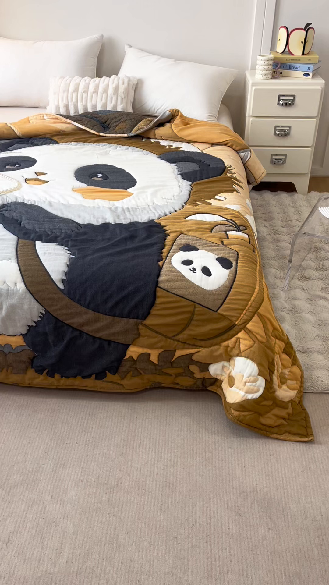 91家纺网 家纺一手货源 找家纺 朴尔家纺-毛巾被 2026年纯棉云朵棉十层加厚清柔纱布泡芙被 气球熊猫