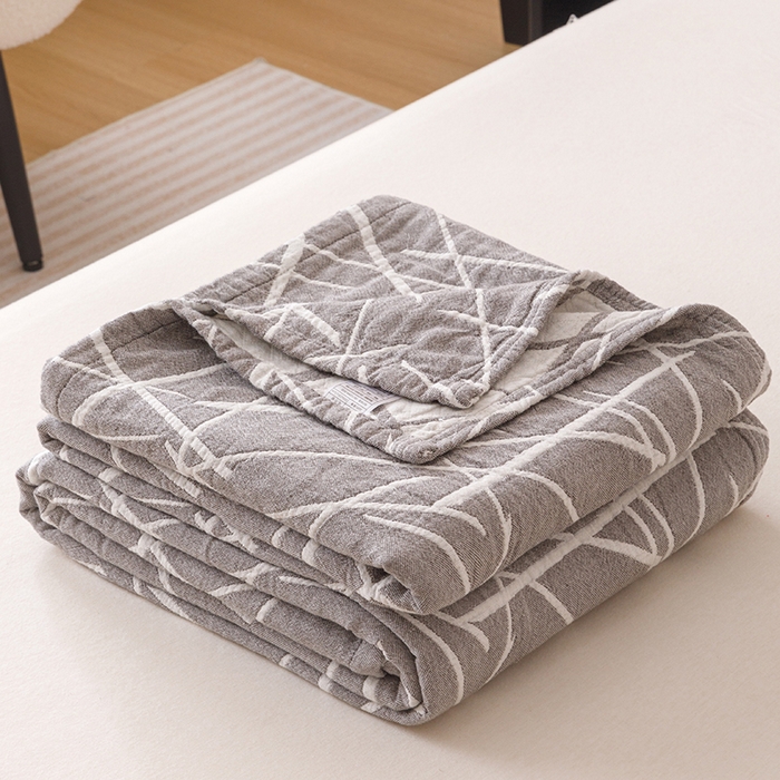 91家纺网 家纺一手货源 找家纺 （总） 2026新款全棉纯棉水洗柔绉三层纱布毛巾被