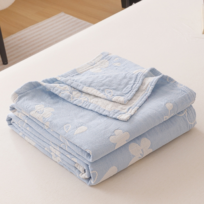 91家纺网 家纺一手货源 找家纺 （总） 2026新款全棉纯棉水洗柔绉三层纱布毛巾被