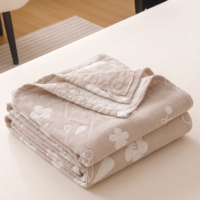 91家纺网 家纺一手货源 找家纺 （总） 2026新款全棉纯棉水洗柔绉三层纱布毛巾被