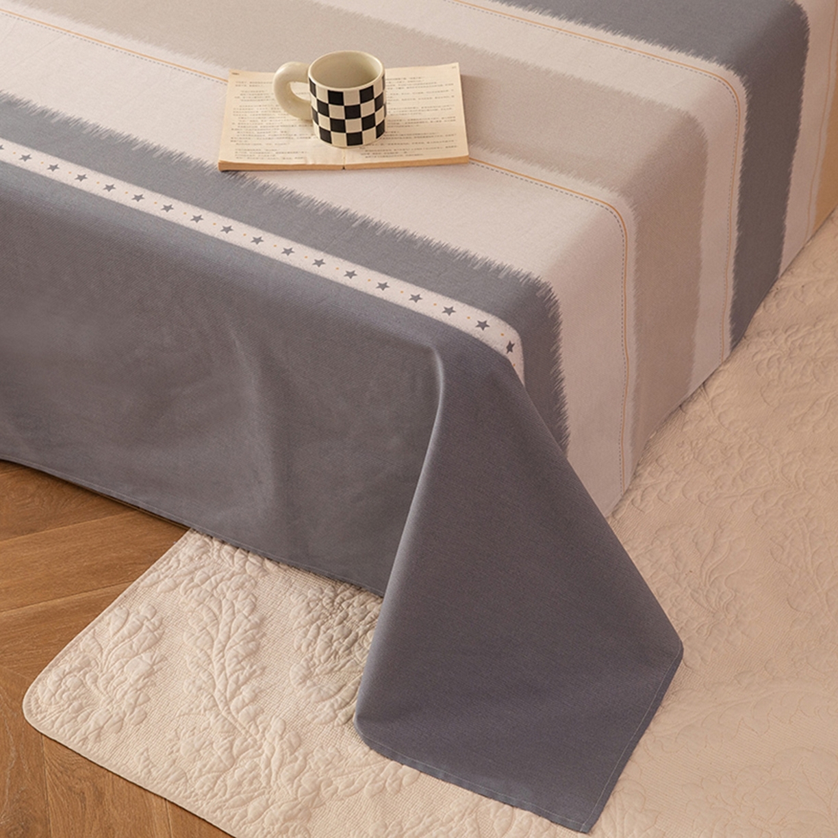 91家纺网 家纺一手货源 找家纺 八十八家纺 2026新款无印风全棉纯棉斜纹条格单床单床单单件单品床单 木兰