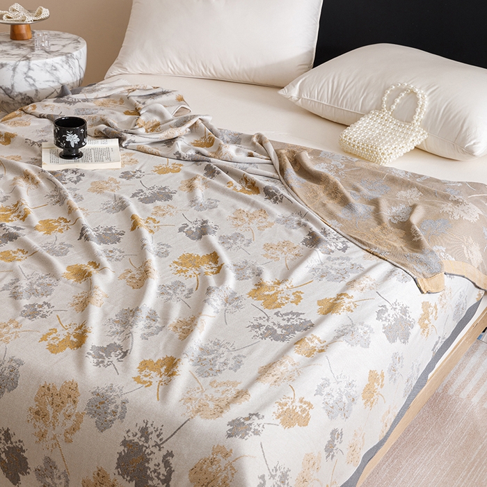 91家纺网 家纺一手货源 找家纺 朴尔家纺-毛巾被 2026新款柔滑竹纤维双层纱布冷感毯毛巾被 清然-灰