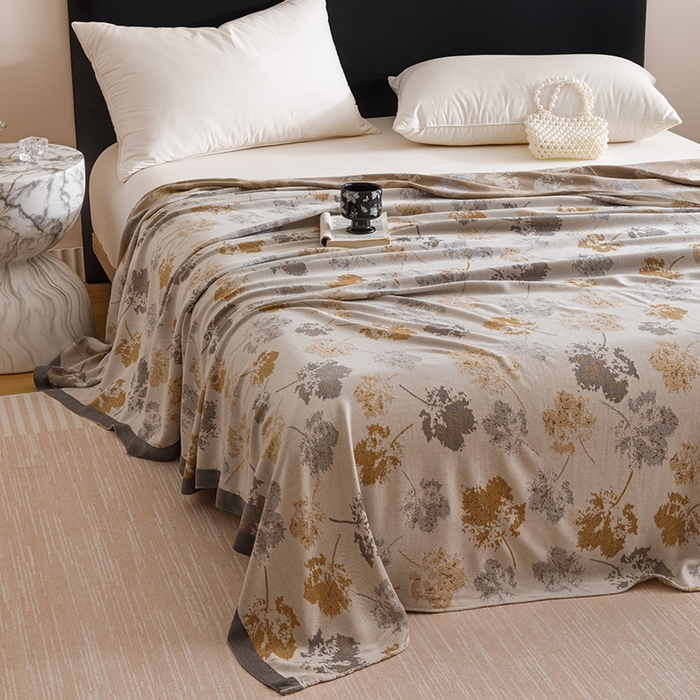 91家纺网 家纺一手货源 找家纺 朴尔家纺-毛巾被 2026新款柔滑竹纤维双层纱布冷感毯毛巾被 清然-灰