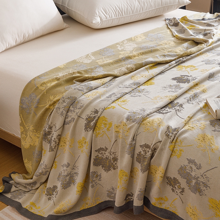 91家纺网 家纺一手货源 找家纺 朴尔家纺-毛巾被 2026新款柔滑竹纤维双层纱布冷感毯毛巾被 清然-灰黄