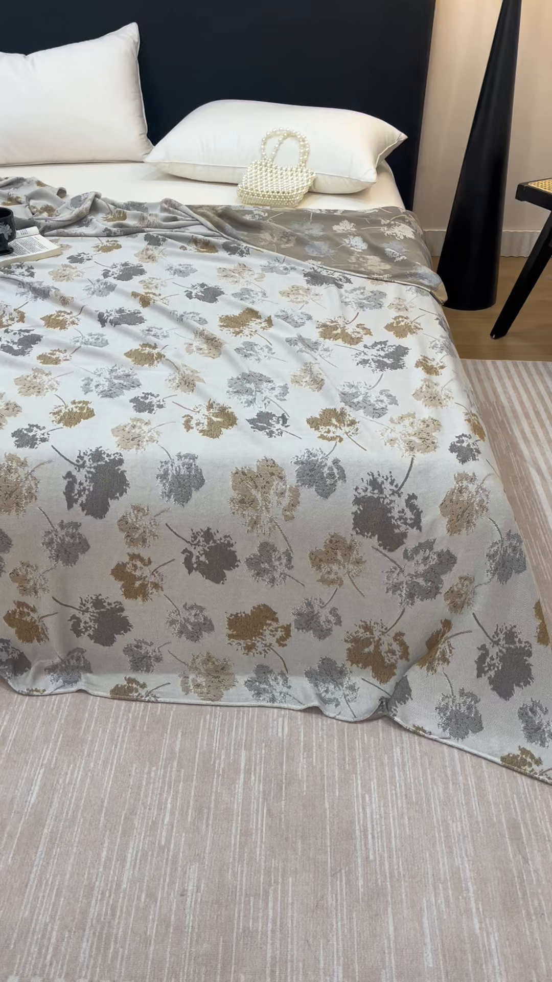 91家纺网 家纺一手货源 找家纺 朴尔家纺-毛巾被 2026新款柔滑竹纤维双层纱布冷感毯毛巾被 清然-灰