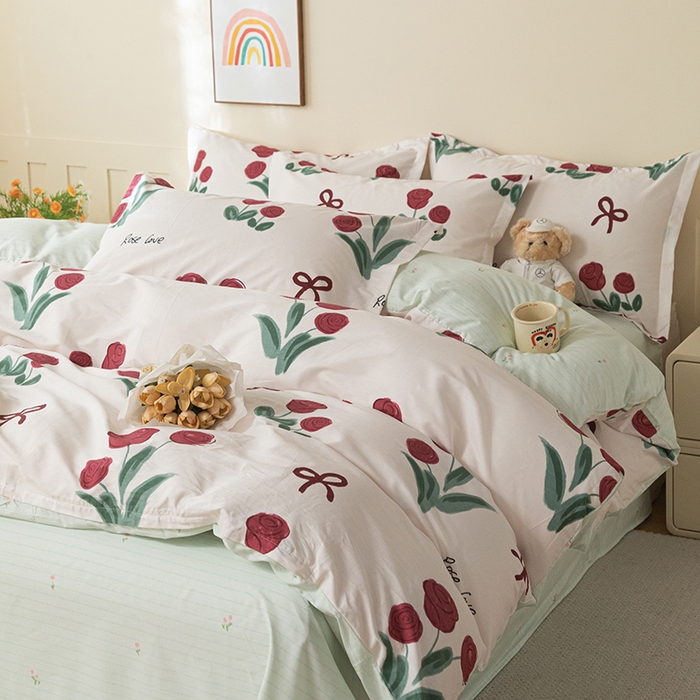 91家纺网 家纺一手货源 找家纺 （总）爱诗诺家纺 2026新款100%全棉纯棉印花四件套【送货上门.多少都可以送】